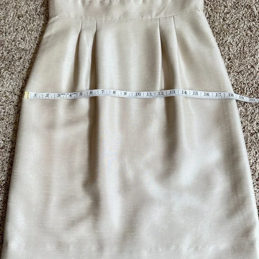 Tahari Cocktail Dress Beaded Bodice Sleeveless Size 4 Petite Ivory Lace - Picture 12 of 15